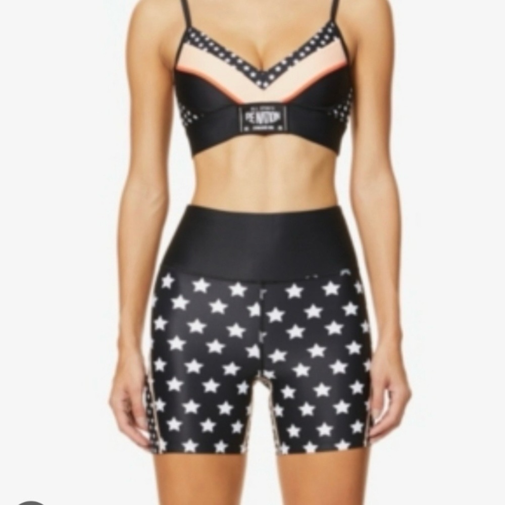 P.E Nation Black and White Star shorts
